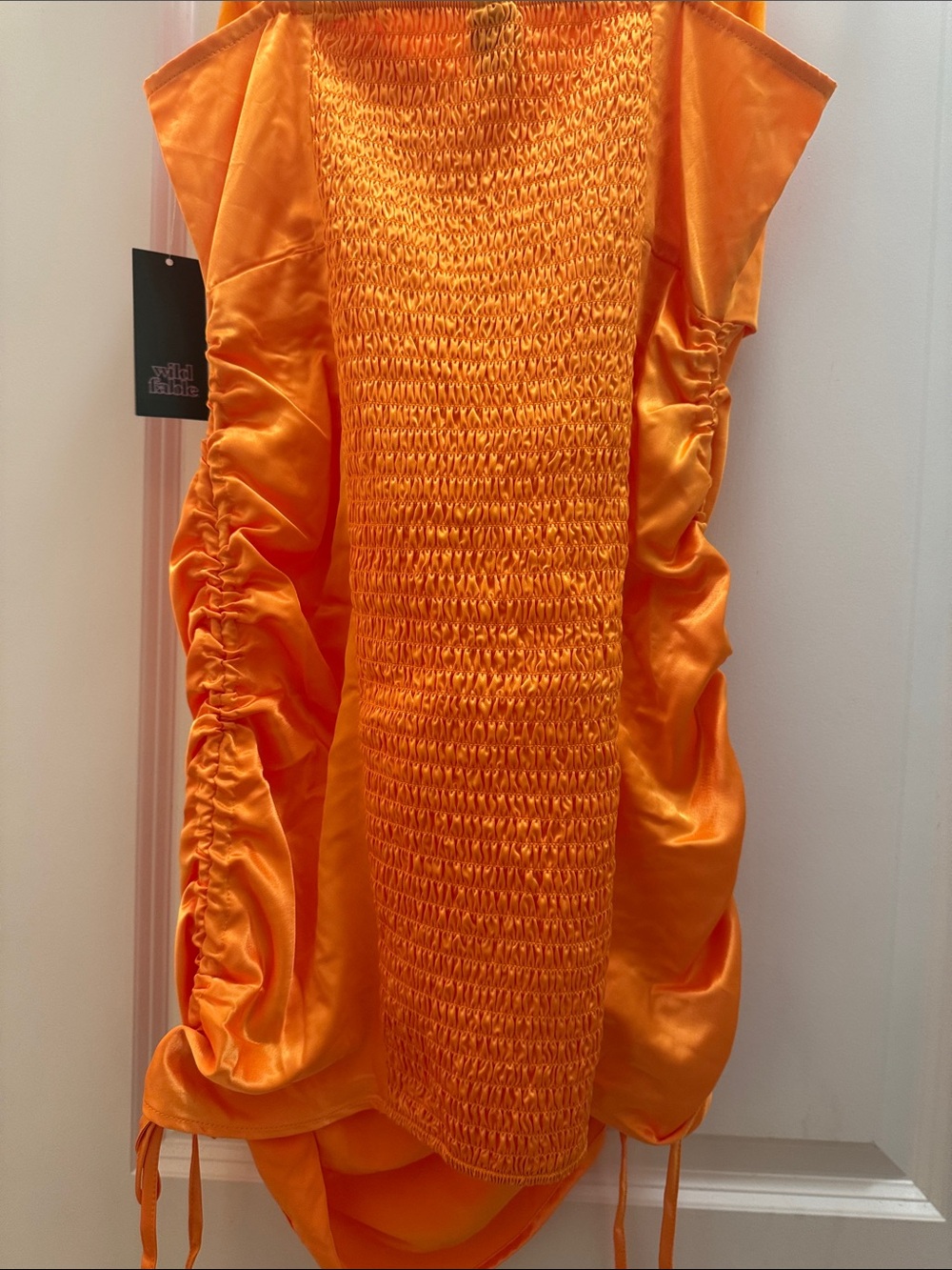WILD FABLE Women Orange Satin look Tank Dress Adjustable Length Size M NWT - Picture 5 of 13